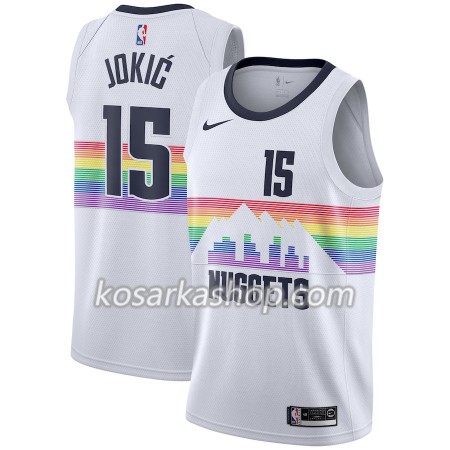 Dres Denver Nuggets Nikola Jokic 15 Nike 2018-19 City Edition Bijela Swingman